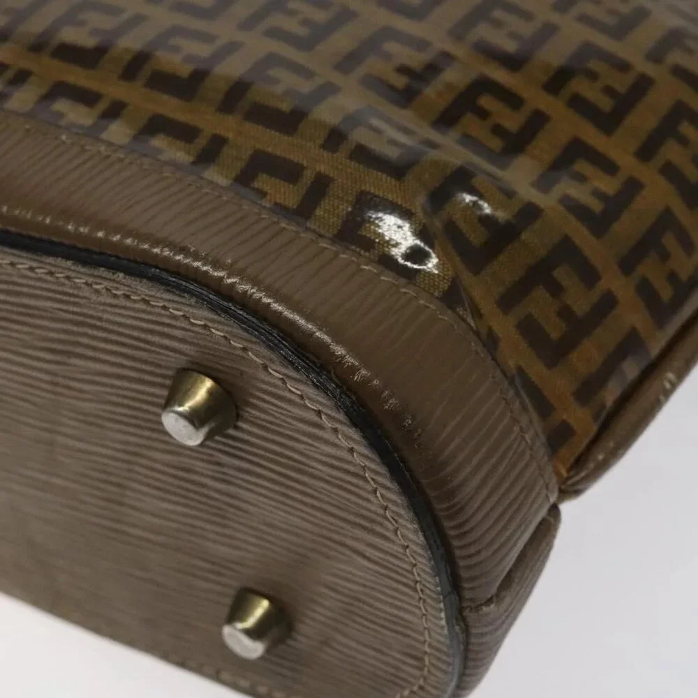 FENDI Zucchino Canvas Shoulder Bag Enamel Beige Gold Auth ep8215 - Picture 7 of 16